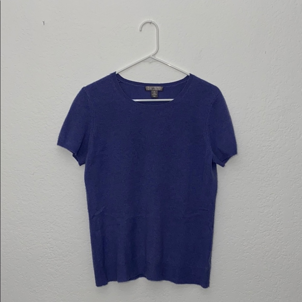 Cashmere by Charter Club Blue Blouse